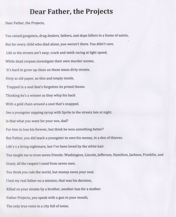 Winning poem written by Jefferson Sosa.